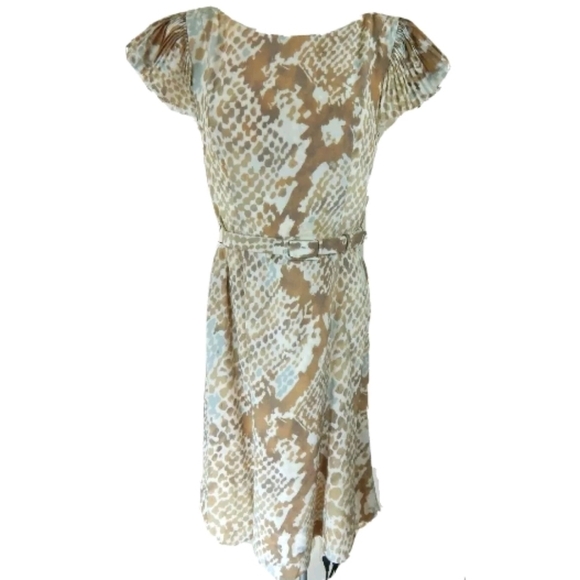 Escada Reptile Print Silk Fit and Flare Dress - Picture 1 of 4
